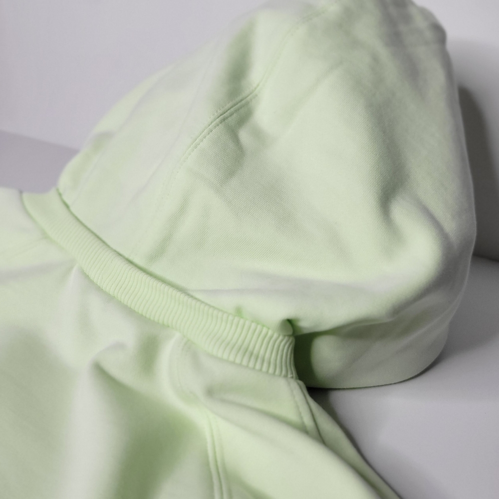Helmut Lang Embroidered French Cotton Terry Hoodie Neon Lime Women's XS - Picture 7 of 15